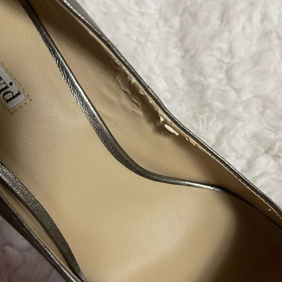 Charles David leather metallic gray slip on heels size 11 pointed toe Size 11 - Picture 11 of 11